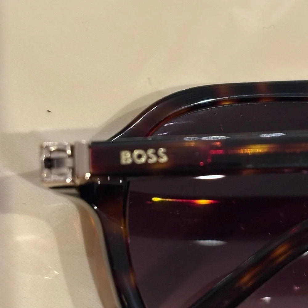 Boss Tortoise Shell Frame Sunglasses with Dark Gradient Lenses
